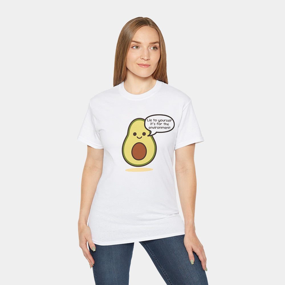 Devious Avocado Shirt – White Unisex Tee