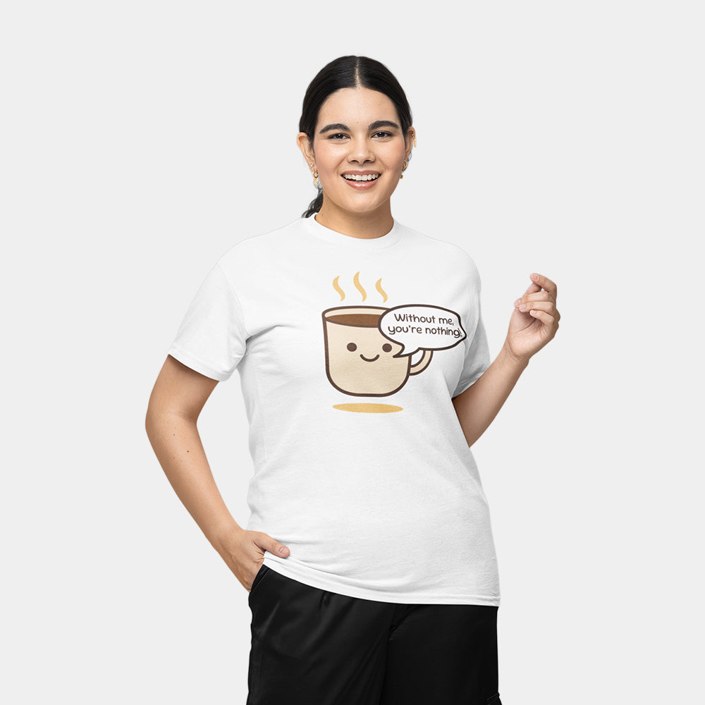 Pretentious Coffee Cup Shirt – White Unisex Tee