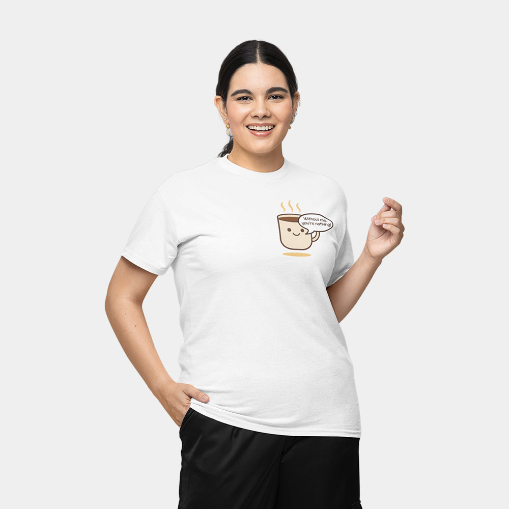 Pretentious Coffee Cup Shirt – White Unisex Tee