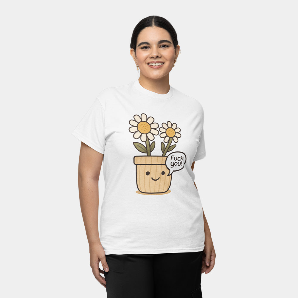 Sassy Flower Shirt – White Unisex Tee