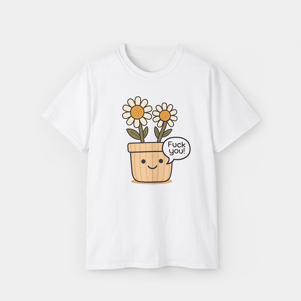 Sassy Flower Shirt – White Unisex Tee